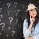 Mental Health Healthy Thinking - Women Thinking With Question Mark Background Pattern